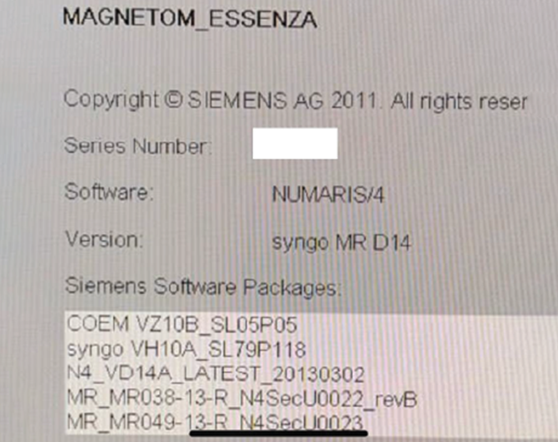Used Siemens Essenza 1.5T MRI for sale (ID 15610416035) | 20Med