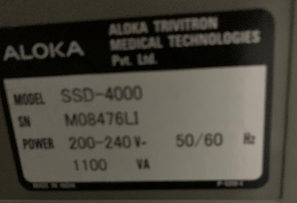 Second hand Hitachi Aloka Medical ProSound SSD 4000 Ultrasound